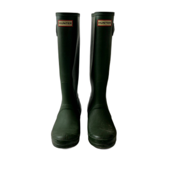 Hunter Womens Tall Rain Boot Size US M6/7F Army Green Solid Closed-toe - Picture 10 of 14